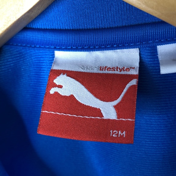 Puma Track Jacket Blue White Zip Up Size 12M - Picture 6 of 8